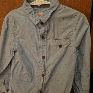 Cat & Jack Blue Striped Button Down Shirt BOYS 5T